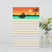 Insel Sunset Briefpapier (Stehend Vorderseite)