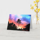 Insel Sunset Karte (Gelbe Blume)