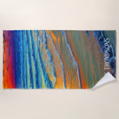 Insel Sunset mit Personalisiertem Namen Strandtuch (Vorderseite)