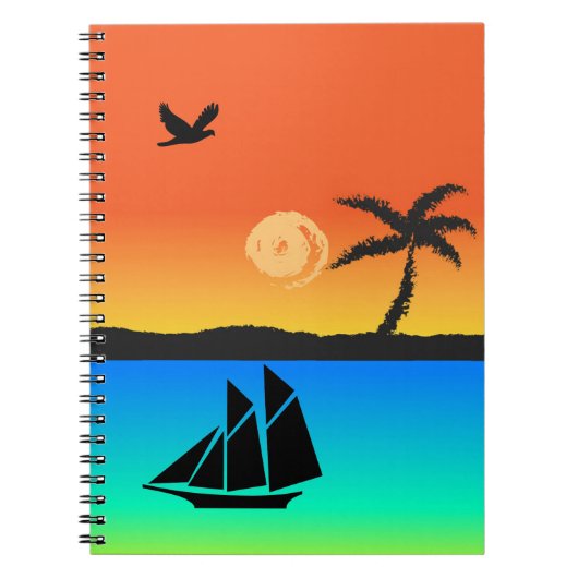 Insel Sunset Notizblock (Vorderseite)