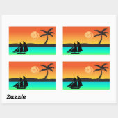 Insel Sunset Rechteckiger Aufkleber (Blatt)