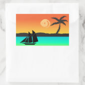 Insel Sunset Rechteckiger Aufkleber (Tasche)