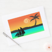 Insel Sunset Rechteckiger Aufkleber (Umschlag)