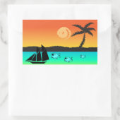 Insel Sunset Rechteckiger Aufkleber (Tasche)