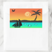 Insel Sunset Rechteckiger Aufkleber (Tasche)