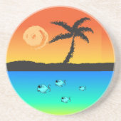 Insel Sunset Sandstein Untersetzer (Vorne)