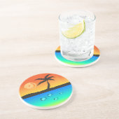 Insel Sunset Sandstein Untersetzer (Seite)