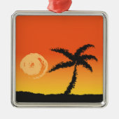 Insel Sunset Silbernes Ornament (Vorne)