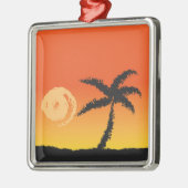 Insel Sunset Silbernes Ornament (Links)