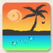 Insel Sunset Untersetzer (Vorderseite)