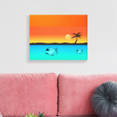 Insel Sunset Wrapped Canvas Leinwanddruck (Insitu (Wohnzimmer))