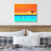 Insel Sunset Wrapped Canvas Leinwanddruck (Insitu (Schlafzimmer))