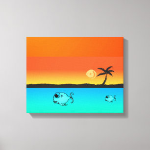 Insel Sunset Wrapped Canvas Leinwanddruck