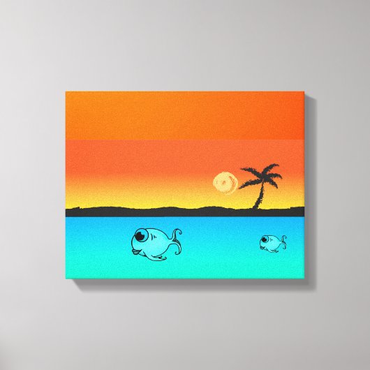 Insel Sunset Wrapped Canvas Leinwanddruck (Vorderseite)