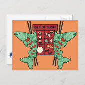 Insel Sushi Postkarte (Vorne/Hinten)