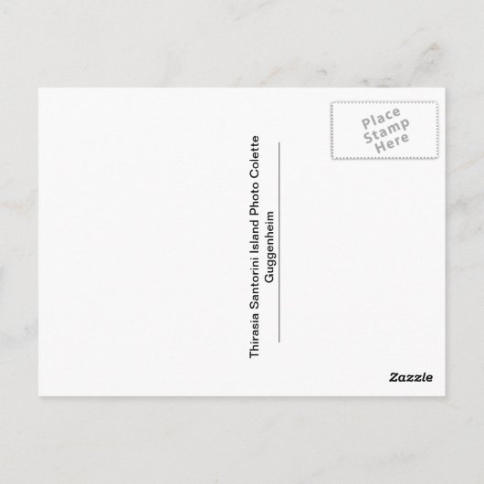 Insel Thirasia oberhalb von Santorini Postkarte (Rückseite)