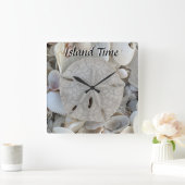 Insel Time Sandstrand Quadratische Wanduhr (Zuhause)