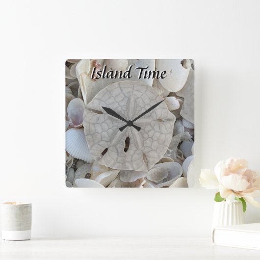Insel Time Sandstrand Quadratische Wanduhr (Zuhause)