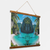 Insel Träume auf der Mauer Wandteppich Mit Holzrahmen (Gewinkelt)