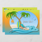 Insel Träume Sommer-Party Einladungen (Vorne/Hinten)