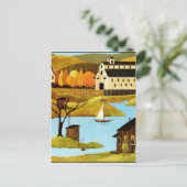 Insel Treehouse Postkarte (Stehend Vorderseite)