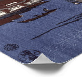 Insel Tsukudajima und Bezirk Fukagawa Poster (Ecke)