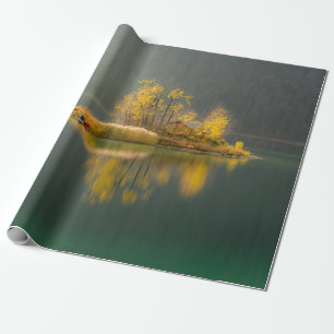 INSEL UMGEBEN VON WASSER GESCHENKPAPIER