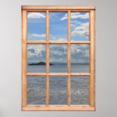 Insel- und Ozeanansicht aus einem Fenster Poster (Vorne)