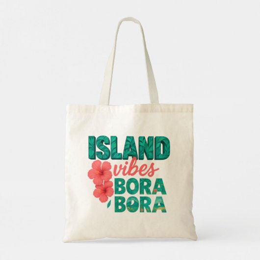 Insel Vibes - Bora Bora Tropical Tote Bag | Sommer Tragetasche (Rückseite)