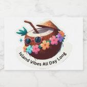 Insel Vibes Coconut Schaumweinetikett (Einzelnes Label)