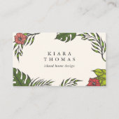 Insel Vintag Botanisch Visitenkarte (Vorderseite)