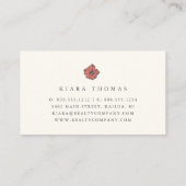 Insel Vintager Hibiskus Visitenkarte (Rückseite)