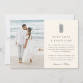 Insel Vintages Ananas Hochzeitsfest Foto Dankeskarte (Vorderseite)