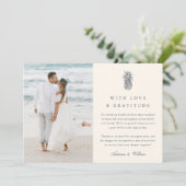 Insel Vintages Ananas Hochzeitsfest Foto Dankeskarte (Stehend Vorderseite)