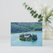 Insel Visovac Kloster in Krka NP - Kroatien Postkarte (Stehend Vorderseite)