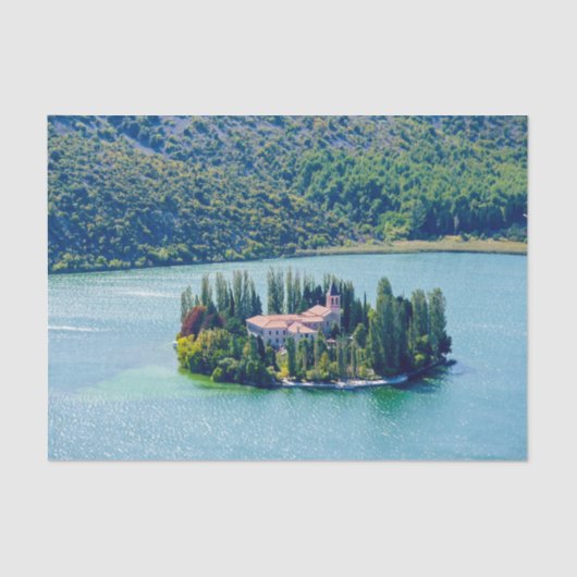 Insel Visovac Kloster in Krka NP - Kroatien Seidenpapier (Vorderseite)