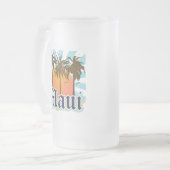 Insel von Andenken Mauis Hawaii Mattglas Bierglas (Vorderseite Links)