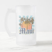 Insel von Andenken Mauis Hawaii Mattglas Bierglas (Links)