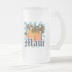 Insel von Andenken Mauis Hawaii Mattglas Bierglas