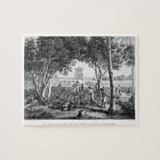 Insel von Guam: Eingeborene bei der Arbeit im Puzzle (Horizontal)