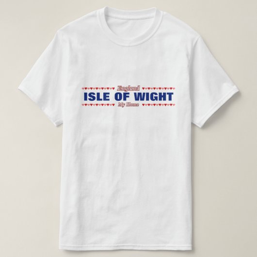 INSEL VON WIGHT - mein Zuhause - England; Herzen T-Shirt (Design vorne)