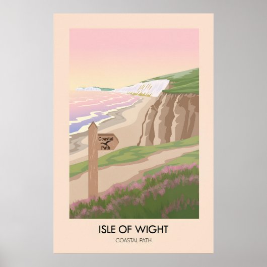 Insel Wight Küstenweg Reiseplakat Poster (Vorne)