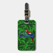 Insel-Zeit-Papagei Gepäckanhänger (Vorderseite vertikal)