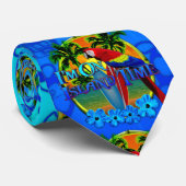 Insel-Zeit Sonnenuntergang und Tikis Krawatte (Gerollt)