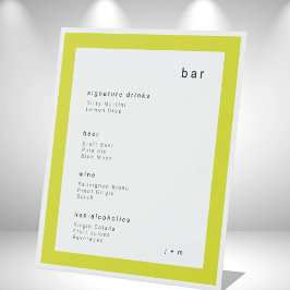 Insel Zitrus minimalistisches Hochzeitstisch Pult Sockelschild