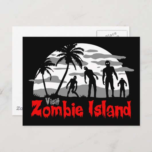 Insel Zombie Postkarte (Vorne/Hinten)