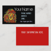 Inselart-Visitenkarte, Rasta Löwe Visitenkarte (Vorne/Hinten)