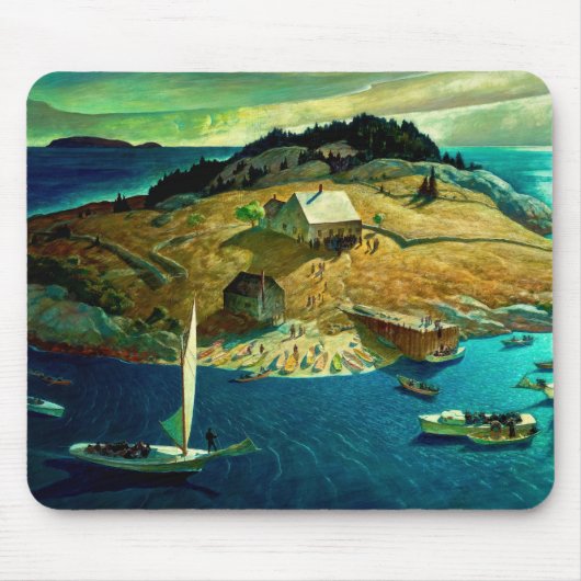 Inselbeerdigung, 1939 von Newell Convers Wyeth Mousepad (Vorne)