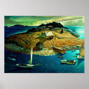 Inselbeerdigung, 1939 von Newell Convers Wyeth Poster