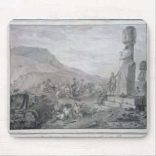 Inselbewohner u. Monumente von Osterinsel, 1786 Mousepad
